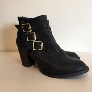 Mossimo Black Open Buckle Booties